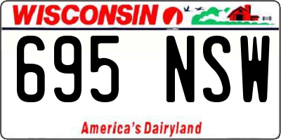 WI license plate 695NSW
