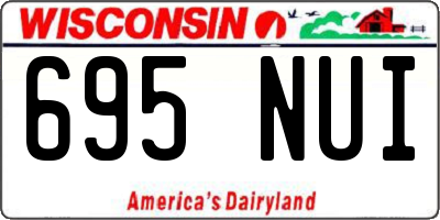 WI license plate 695NUI