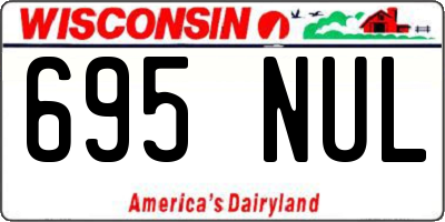 WI license plate 695NUL