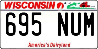 WI license plate 695NUM