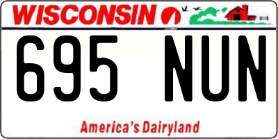 WI license plate 695NUN