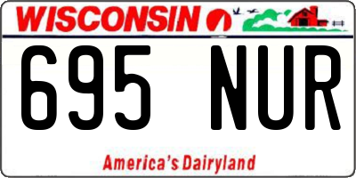 WI license plate 695NUR
