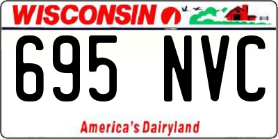 WI license plate 695NVC