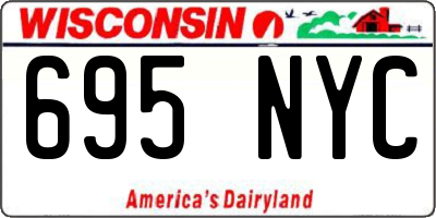 WI license plate 695NYC