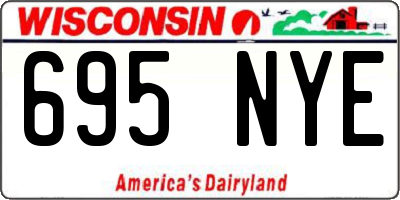 WI license plate 695NYE