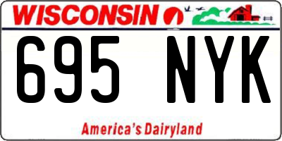 WI license plate 695NYK