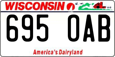 WI license plate 695OAB