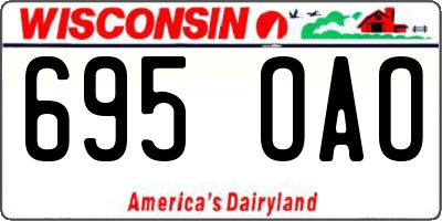 WI license plate 695OAO