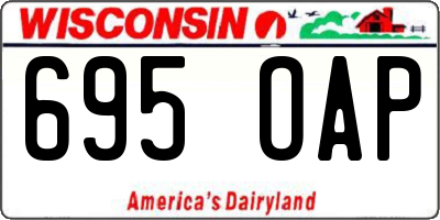 WI license plate 695OAP