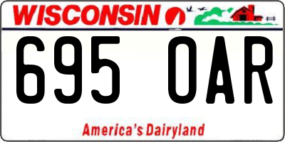 WI license plate 695OAR