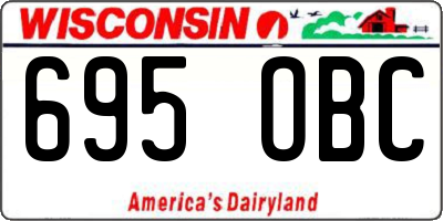 WI license plate 695OBC