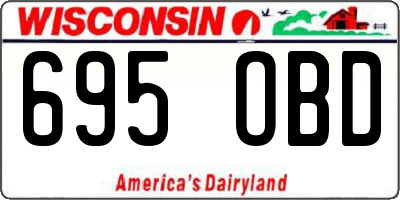 WI license plate 695OBD