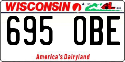 WI license plate 695OBE