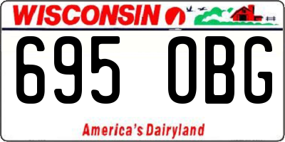 WI license plate 695OBG