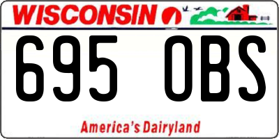 WI license plate 695OBS