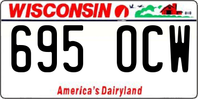 WI license plate 695OCW