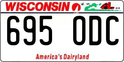 WI license plate 695ODC