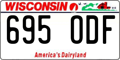 WI license plate 695ODF