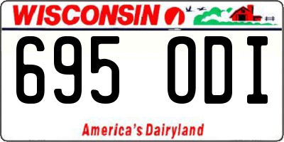 WI license plate 695ODI