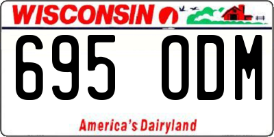 WI license plate 695ODM
