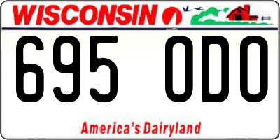 WI license plate 695ODO