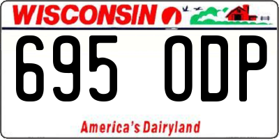 WI license plate 695ODP