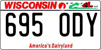 WI license plate 695ODY