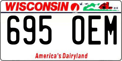 WI license plate 695OEM
