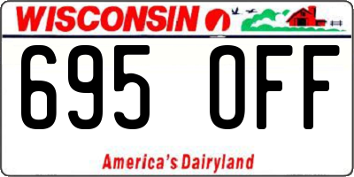 WI license plate 695OFF
