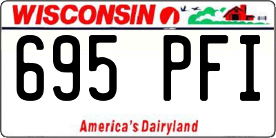 WI license plate 695PFI