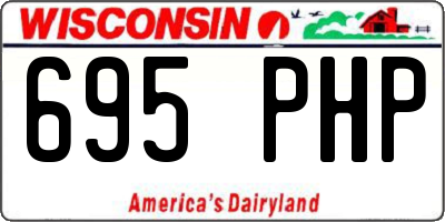 WI license plate 695PHP