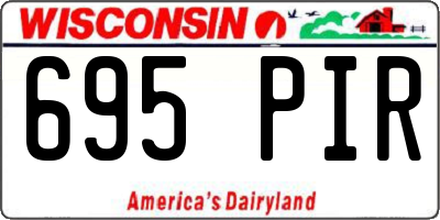 WI license plate 695PIR