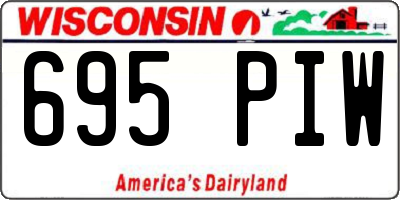 WI license plate 695PIW