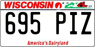 WI license plate 695PIZ