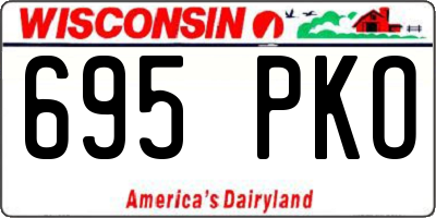 WI license plate 695PKO