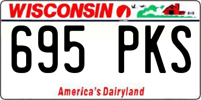 WI license plate 695PKS