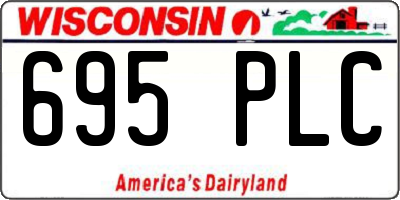 WI license plate 695PLC