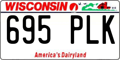 WI license plate 695PLK