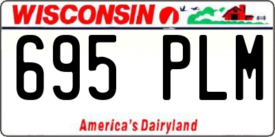WI license plate 695PLM