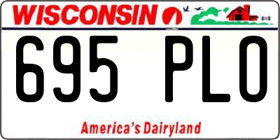 WI license plate 695PLO