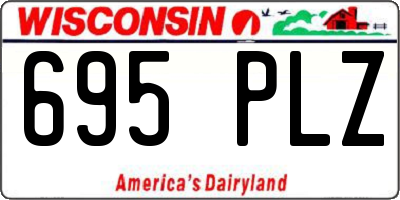 WI license plate 695PLZ