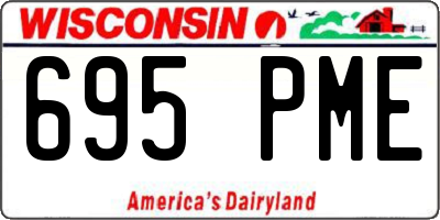 WI license plate 695PME