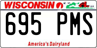 WI license plate 695PMS