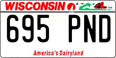 WI license plate 695PND