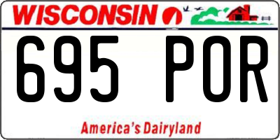WI license plate 695POR