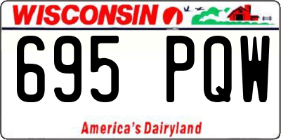 WI license plate 695PQW