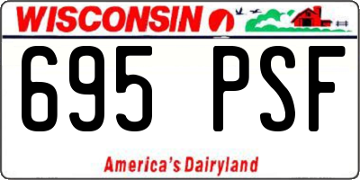 WI license plate 695PSF