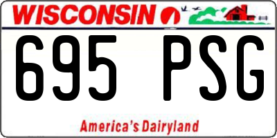 WI license plate 695PSG