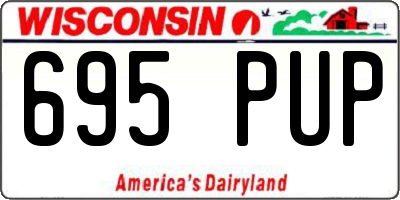 WI license plate 695PUP