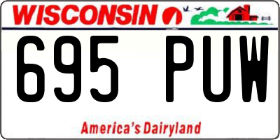 WI license plate 695PUW